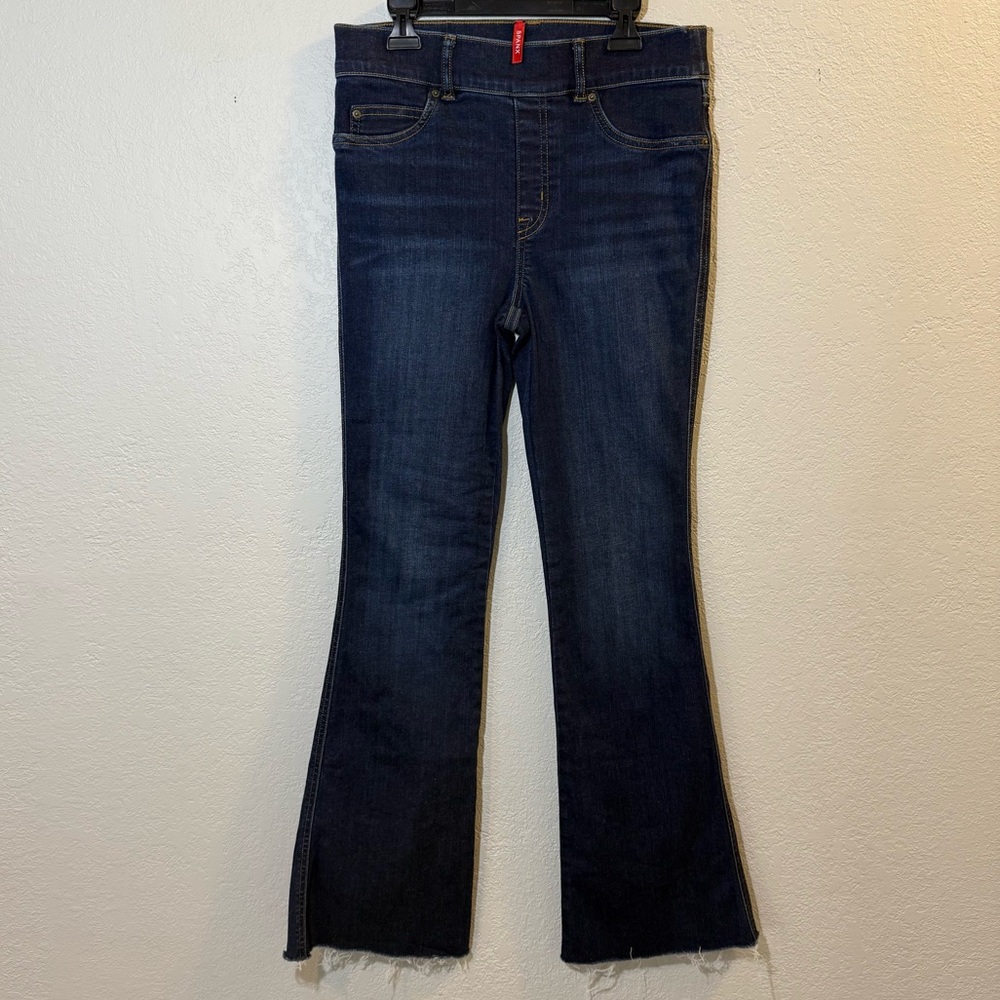 SPANX - Dark Wash,Pull-on,Elastic Waist,Stretchy, Flare Denim Jeans Size Small